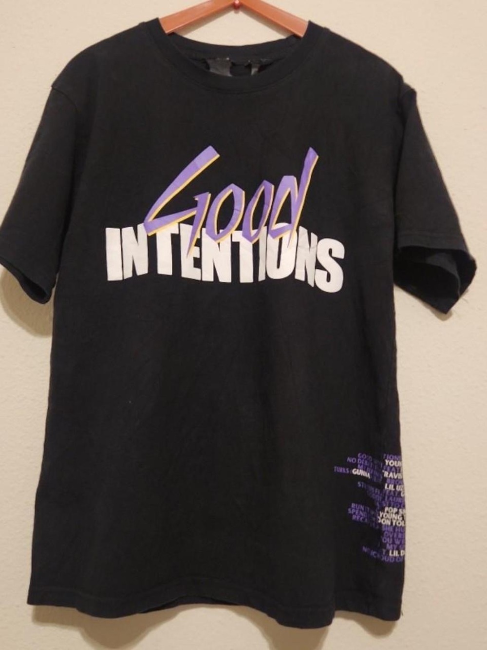 Nav x VLONE Good Intentions T-Shirt Black Purple Small